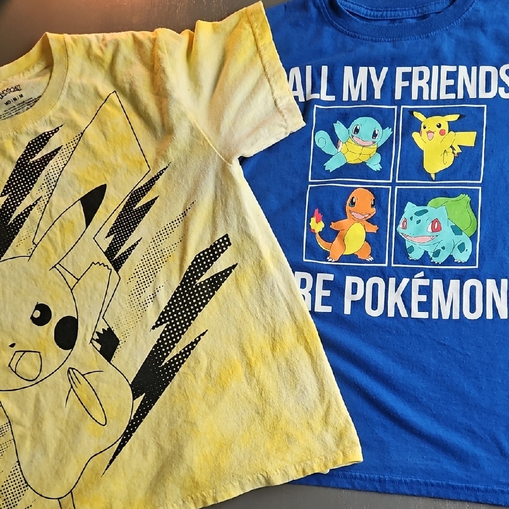Pokemon Yellow and Blue Short Sleeve Tees Vibrant Designs